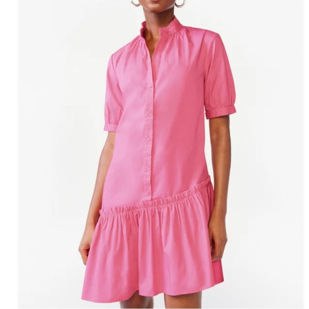 Asymmetrical Hem pink dress